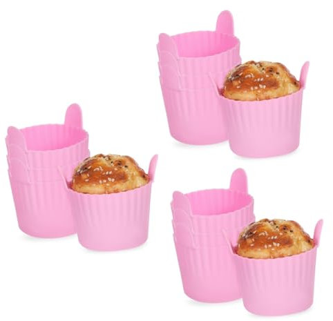 Ciieeo 3sets Baking Cups Muffin Cases Silicone Muffin Molds Giant Cupcake Moulds 4pcs*3