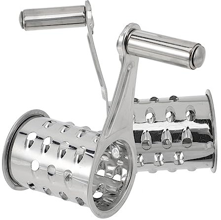 Cabilock 2St Käsereibe Knoblauchpresse Brecher Runde Küchenhelfer Schleifer Zitronenreibe Handreibe ausstecher rentier chee Käseschredder manueller Käsezerkleinerer Rostfreier Stahl Silver