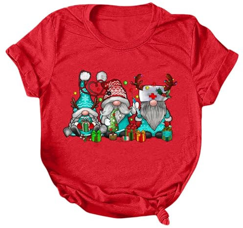 Weihnachten Tshirt Damen Tshirt Damen lustig Bedruckt blusen Damen große größen weiß Crop Oberteile Damen Sport Tunika lang Damen Winter Yoga Oberteil Damen XXL BH top Damen Sport Damen Weste lang