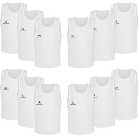 FIBOGOUP Gilet da allenamento calcistico, Gilet da calcio per bambini e adulti, Accessori per allenamento calcistico, Gilet per allenamento di squadra, bianco, L