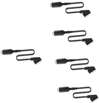 HOMSFOU 5pièces Convertisseur Scart Vers Adaptateur Audio Vidéo Pour Tv Et Multimédia Sortie Compatible Pal Ntsc Facile à Installer
