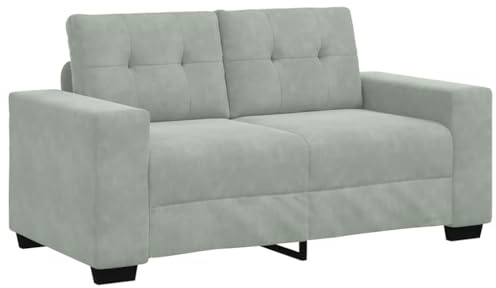 vidaXL Zweisitzer-Sofa Hellgrau 160x77x82 cm Samt