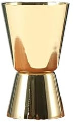 QuxetlRyz Jigger 2 Tazas medidoras de Acero Inoxidable 15/30 25/50 for Bar, Fiesta, Vino, cóctel, coctelera, Jigger de Doble Disparo, Bebidas líquidas, Herramienta de Bricolaje(Gold 15-30ml)
