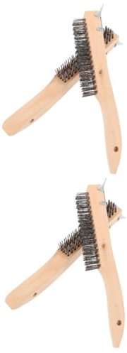Healifty 4pièces Brosse avec Racloir De Brosse De Nettoyage Inoxydable avec Manche Outil Polyvalent pour Enlever La Rouille Et Préparer Les