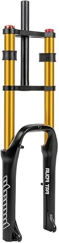 Lavse Fat Bike Gabel 20 Ih Air Gabel Snow Bike Federgabel 20 4.0 Fat Tire E-Bike Doppelschultergabel 1-1/8 Straight Travel 110mm Zugstufe Adjust Qr 9mm, Gold, 20''