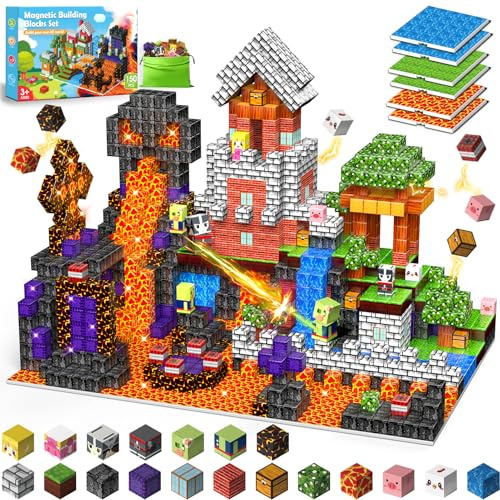 Wootoyz 150 Piezas Bloques Magneticos Construccion, Juguetes Niño Niña 3 4 5 6 Años Cubos Magneticos Blocks Regalo Niño 3-6 Años Juguetes sensoriales Stem Montessori