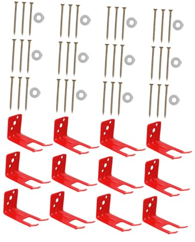 HOMSFOU Soporte para Extintores Montaje de Pared Rojo Resistente Metal con Suaves para Oficinas Cocinas y Laboratorios Fácil Instalación y Diseño Compacto Ahorra