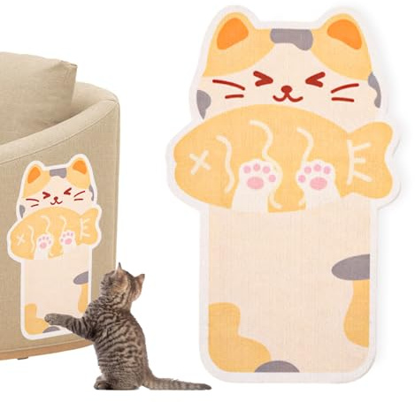 TECHEEL Kratzmatte Katze Kratzkokon für Katzen Kratzmatte Selbstklebend Katzen Kratzbretter Wand Katzenkratzbretter für Wand und Ecke (Katze)