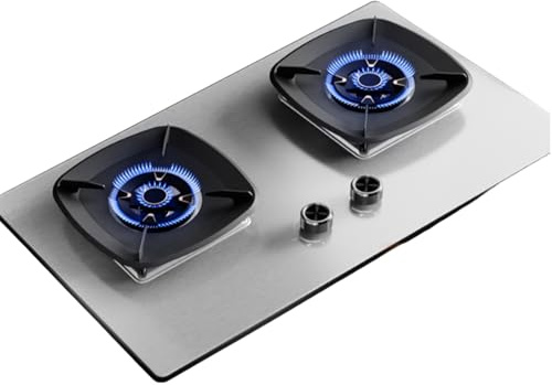Fornello a gas a doppio bruciatore, fornello di conversione a gas GPL/GN con protezione termocoppia, 5,8 kW di potenza elevata, cucina portatile da campeggio all'aperto(LPG)