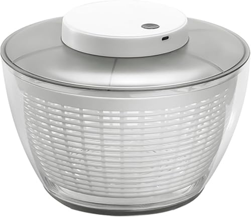 Eneric - Escurridor de ensalada eléctrica 6L con cable de carga USB, rotación rápida en 10 segundos, base antideslizante de silicona, para frutas, verduras, ensalada vegetal, lechuga