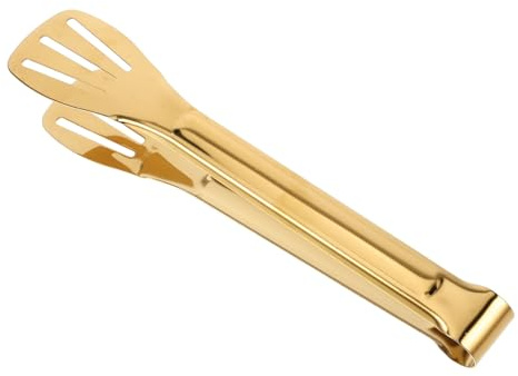 POPETPOP Pinzas de Cocina Multifuncionales de Acero Inoxidable 304 Doradas, Diseño Elegante de 9 Pulgadas para Servir Alimentos, Pan, Postres y Barbacoa Control Preciso