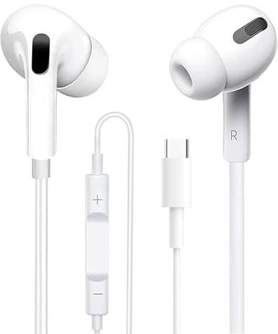 USB C Headphones for iPhone 17 16 15, Type C Earphones for iPad Pro Air Mini, iPad 10th, USB C Wired Earbuds (Built-in Microphone & Volume Control), Compatible with iPhone 17 16 Galaxy S20 S21 S22 S23
