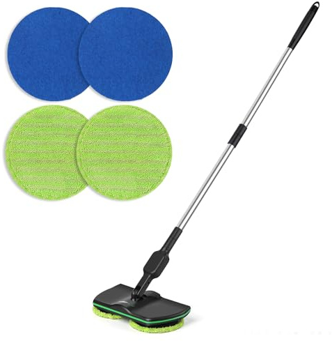 Mocio elettrico senza fili a batteria, 33 cm, per pulizia elettrica, per pavimenti in laminato, mocio automatico per legno, piastrelle (senza serbatoio d'acqua)