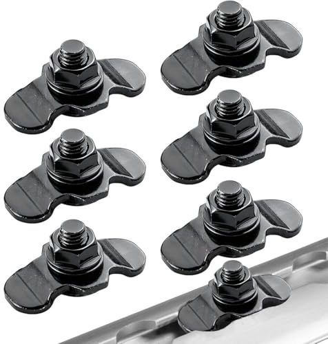 Rosqmor Schraubfitting Airlineschiene 6 Stück, M8x20 Airline Fitting Airlineschiene Zubehör, Airlineschiene Fitting Endbeschlag für Zurrschienen, Schwarz