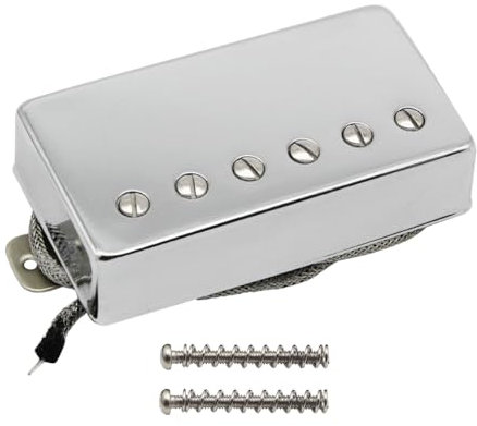 FLEOR Alnico5 Gitarren-Humbucker-Tonabnehmer Chrom Bridge-Tonabnehmer Kompatibel mit Gitarrenparts im LP-Stil