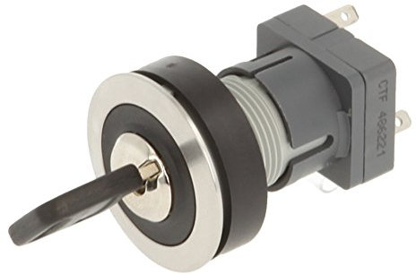 Schlegel 23.001.510 Schlüsselschalter Edelstahl, rastend, 2 Stellungen 11-13 Uhr, Tastkontaktgeber 1 Wechsler