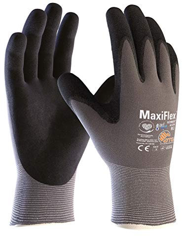 (12 Paar) ATG Handschuhe 42-874 Montagehandschuhe MaxiFlexUltimateAD-APT 12 x grau/schwarz 9