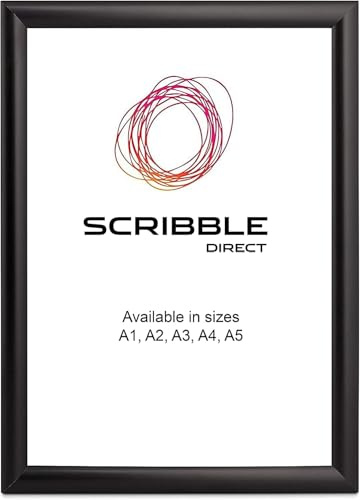 Scribble Direct Pack of TEN Black Snap Frames A3. 10 Poster/Certificate Clip Frames, Anodised Front Opening 25mm Aluminium Black Poster Frame