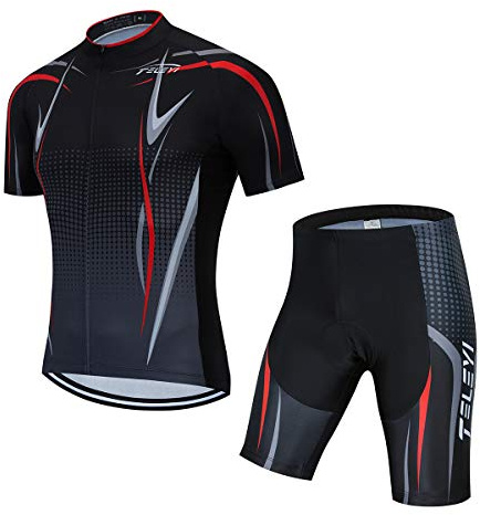Weimostar Radtrikot Herren Set Kurzarm Rennrad Trikot Set Sommer Radbekleidung 4D Gel Fahrradbekleidung Fahrrad Bekleidung Anzug CC64