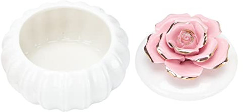 Alipis Versiegelte Keramik Schmuckschatulle mit Deckel Handbemalt Mehrzweck Aufbewahrungsdose für Schmuck und Süßigkeiten Nordic Stil Dekorative Vorratsbox für Zuhause
