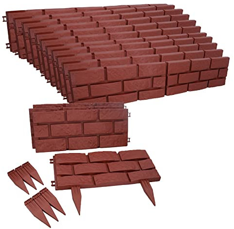 Bordure de jardin en plastique ABS effet brique 10,56 m