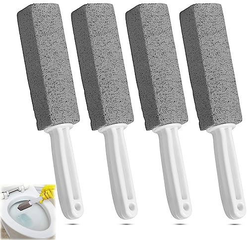 TZQFROCE Bimsstein Toilettenreiniger mit Griff 4 Stück Bimsstein Reinigungsstein Grill Cleaning Block WC Bimsstein Reinigungs WC für Küche Grill Dusche Bad Waschbecken Fußpflege