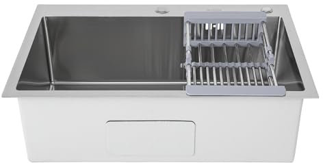 TaNeHaKi Edelstahl KüChenspüLe,EinbauspüLe Mit Abflusskorb Siphon Und üBer,SpüLbecken FüR KüChe,EdelstahlspüLe Waschbecken