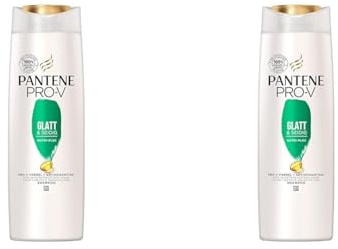 Pantene Pro-V Glatt & Seidig Shampoo für Widerspenstiges Haar, 300 ml, Shampoo Damen, Haarpflege Glanz, Anti-Frizz Shampoo, Ohne Silikon, Beauty (Packung mit 2)