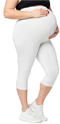 Merry Style stora storlekar damer 3/4 mammaleggings av viskos MS10-461, Vit, 3XL