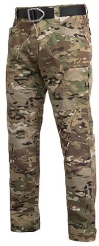 BWBIKE Herren Outdoor Hose Wasserabweisende Kampfhose Camouflage Arbeitshose Verschleißfeste Taktische Herrenhose Camo Training EDC Cargohose, CP, L