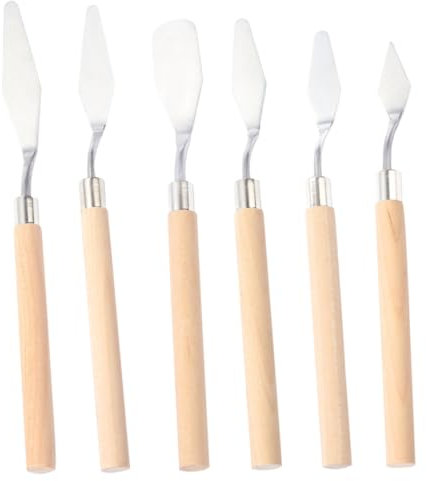 CORHAD 6-teiliges Farbschaber-set Mischen Und Schneiden Sie Farbe Mit Leichtigkeit Malschneider Mit Holzgriff Für Künstler Und Kunst