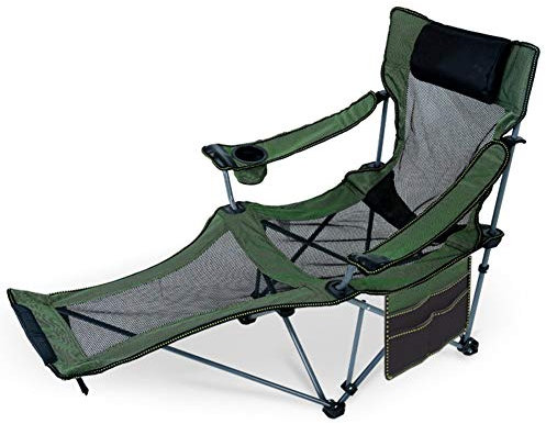 HZHXIFUFA Klappbarer Campingstuhl für Erwachsene, tragbarer Outdoor-Klappstuhl, liegende Campingstühle mit Fußstütze, kompakter Liegestuhl für Camping, Wandern, Strand, Angeln, Garten