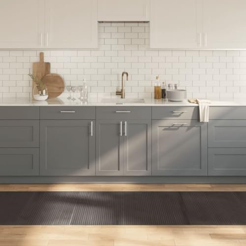 Sufrk Rechteckiger Teppich Dunkelbraun 80 x 500 cm aus Bambus-Teppich Bambus-Teppich Holz rutschfeste Matte Läufer Bambusmatte Küche Bad