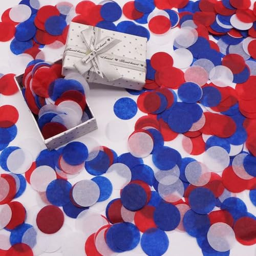 Whakano Bunt Konfetti 2,5cm Runde Konfetti 50g Deko Papier Konfetti Streudeko Confetti Geburtstag Karneval Weihnachten Taufe Neujahrsdeko Kindergeburtstag Dekoration,Partyzubehör,Blau Rot