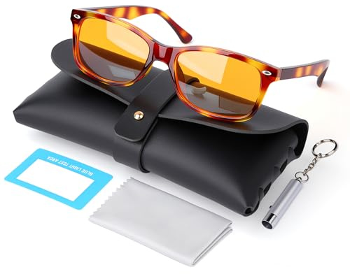 MOSSLIAN Blaulicht-blockierende Brille, Gaming-Brille, Anti-Blaulicht-Brille, Damen, Migräne-Brille, blendfrei, Gamer-Brille für Computer-Bildschirm, Fernseher, Handys, Bernstein