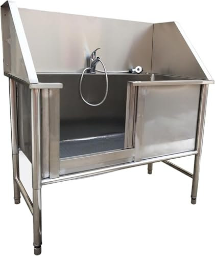 Baignoire de toilettage Professionnelle pour Chien en Acier Inoxydable, Grande Baignoire pour Chien, Station de Bain pour la Maison, Station de Lavage pour Animaux domestiques, Douche d'évie