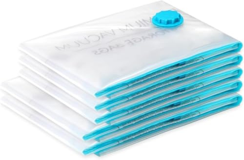 SilverRack Vakuumbeutel Kleidung Bettdecken 5 Stück XXL mit Etiketten | 3x 60x80 cm, 2x 80x100 cm, Vakuumierbeutel für Kleidung u. Decken, ideal für Allergiker, XXL Vakuum Beutel