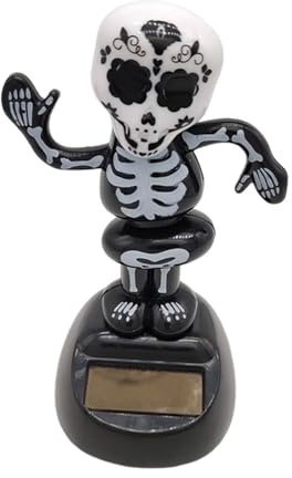 Pomurom Halloween Wackelköpfe für das Armaturenbrett - Solarbetriebenes Tanzspielzeug mit schüttelndem Kopf | Halloween-Autodekoration, Halloween-Ornamente fürs Auto, Halloween-Armaturenbrettspielzeug