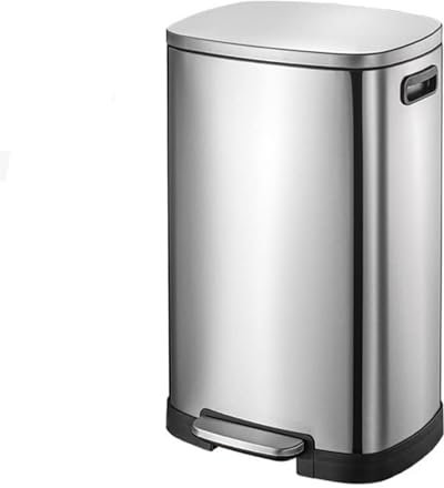 CAFIEDR Poubelle de Salle de Bain 50 L pour Bureau, Maison, Cuisine, extérieur, intérieur, Type Pied, triable, Corbeille à déchets de Salle de Bain(Argent)