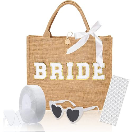 Scinzene Braut Geschenke Set, Brauttasche, Herz Sonnenbrille Und Diy Zubehör, Bride Tasche, Braut Tasche, Für Jga Accessoires Frauen, Bride To Be Deko, Junggesellenabschied Frauen