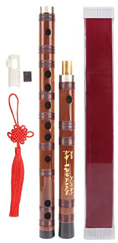 Tissting G -Key Bambusflöte, chinesische Bambusflöte -Dizibitter Bambus traditioneller Bitterblasen Flöte Bambus mit Plastikbox Flötenfilm für Anfänger