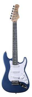 EKO GUITARS – Chitarra Elettrica ST‑100 3/4, Corpo Pioppo, Manico Acero, Tastiera WPC 21 tasti, 3 Pickup Single‑Coil, Ponte Tremolo, Scala 580 mm, Colore Metallic Blue