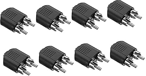 GALPADA 8 piezas Adaptador de Audio Estéreo Femenino Machos de Conector para Transmisión de Sonido para Ordenadores y Teléfonos Construcción Duradera y