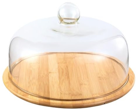 JYARZ Alzatina per Dolci Festa Alzata for Torta in Vetro con Coperchio A Cupola, Piatto for Uso Domestico, Piatto for Pasticceria Alzata per Torta Cupcake(27cm)