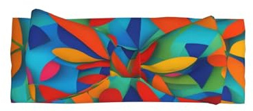 SSIULUS Haarband mit buntem Muster, weiches Polyester-Haarband mit niedlichem Schleifen-Design, dehnbar und bequem
