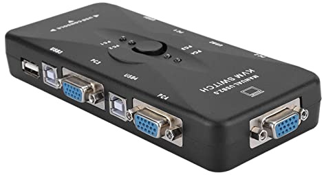 Jectse Adaptateur Box Box VGA/SVGA USB HUB KVM, Aucun Logiciel Requis, LED - Affichage D'état, Poste de Travail à Domicile