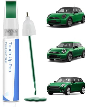 Penna ritocco per auto C3B verde inglese metallico BRITISH RACING GREEN IV per BMW MINI – Esatta corrispondenza per scheggiature e graffi