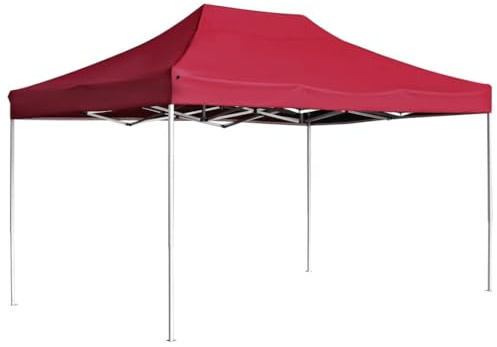 Tente de Réception Professionnelle, 4.5x3 m en Alliage d'Aluminium Pliable, Toit en Tissu Oxford, Chapiteau de Jardin Extérieur, pour Événements Extérieurs et Réceptions, Rouge Vin, 4.5 x 3 x 3 m