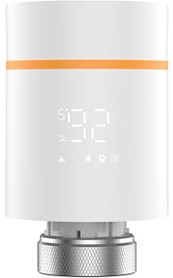 Yasorn Termostato Wi‑Fi 2,4 GHz para Radiador con Perilla, LED y Control App, Compatible Alexa/Tuya, Instalación Fácil Casa & Oficina, Programación Semanal