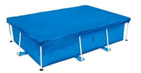 Gettimore Bâche de piscine carrée avec support, résistante aux UV et à l'eau, protection contre les débris et les feuilles, 5 (221 x 150 cm, 260 x 170 cm, 300 x 201 cm, 400 x 211 cm, 450 x 220 cm)